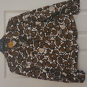 NWOT Ruby Rd. Abstract Patterned Jean Jacket Size 10